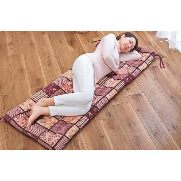 パッチワーク調あったかごろ寝長座布団