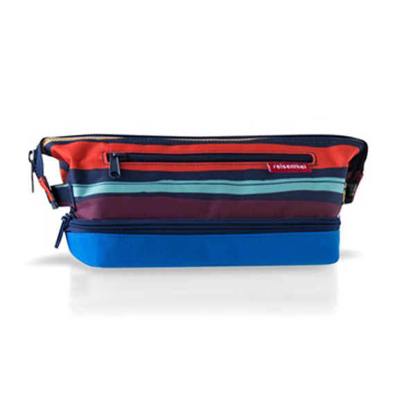 ライゼンタール　コスメティックバッグS　ストライプ＆ネイビー